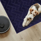 PURRUGS Easy Care Area Rug 4.5ft x 7ft, Non-Slip Machine Washable Entry Rug, Dog Door Mat, Stain Resistant Accent Rug for Hallway, Bedroom, Living Room and Mudroom, Midnight Blue