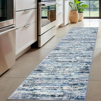 Modern Abstract Hallway Runner Rug, Grey Blue White Washable Kitchen Runner Non-Slip Soft 2x8 Runner Rug Thin Print Faux Wool Carpet for Entryway Bedroom Laundry Room Indoor Home Decor