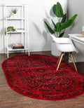 Unique Loom Tekke Collection Area Rug - Sheibani (3' 3" x 5' 3" Oval, Red/ Black)