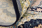 Unique Loom Narenj Collection Classic Traditional Medallion Textured Design Area Rug, 10' 0" x 10' 0", Navy Blue/Tan