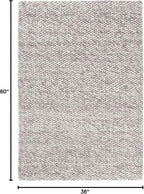 Dash and Albert Loggia Grey Handwoven Wool Rug, 3 X 5 Feet, Grey Solid Pattern - Premium Luxury Hotel Quality Soft Breathable Hypoallergenic Machine Washable Easy Care All Season Comfortable