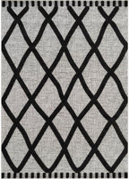 CAMILSON Modern Rug 8x10 Luxury Diamond Pattern Micro Loop Area Rugs Soft High-Low Pile Stain Resistant Easy to Clean Non-Shedding Durable Living Room Bedroom Indoor Carpet (Black/Gray)