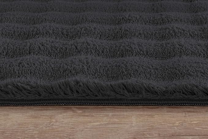 CAMILSON Modern Dark Gray Non Slip Rug 3x5 Ultra Soft High Pile Area Rugs Non Skid Rubber Backing Durable & Easy to Clean Carpet for Living Room Bedroom Kids Room Indoor Use (3 x 5 Dark Gray)
