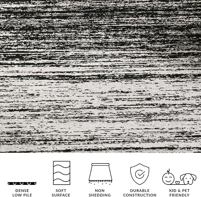 SAFAVIEH Area Rug 12x18 - Adirondack Collection - Large - Silver & Black, Modern Ombre Design, Non Shedding & Easy to Clean, Ideal for Living Room, Bedroom, Office, Dining Space (ADR113A)