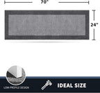 PURRUGS Dirt Trapping Door Mat 24" x 70", Non-Slip/Skid Machine Washable Entryway Rug, Shoes Scraper, Throw Rug, Super Absorbent Area Rug for Muddy Wet Shoes and Paws, Light Grey & Grey
