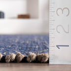 nuLOOM 10x14 Elfriede Jute & Cotton Hand Woven Area Rug, Blue, Solid Rustic Farmhouse Style, Weaved Design, Natural Fiber, For Bedroom, Living Room, Dining Room, Hallway, Office, Entryway