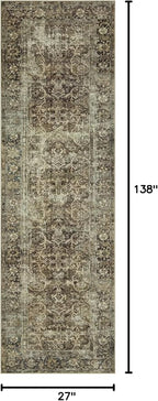 Loloi Magnolia Home by Joanna Gaines Sinclair Collection SIN-01 Pebble/Taupe 2'-3" x 11'-6", .25" Pile Height, Machine Washable, Runner Rug