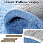 3x5 Blue Rugs for Bedroom Living Room, Fluffy Small Area Rug Soft Shag Carpet for Kids Boys and Girls Room with 4 Rugs Non-Slip Stickers Dorm Home Decor (3ft x 5ft)