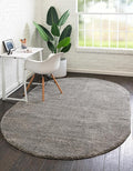 Unique Loom Solo Collection Area Rug - Calabasas (7' 10" x 10' Oval, Gray)