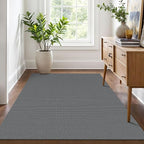 IOHOUZE Washable Area Rug 4x6 Non Slip Rubber Backed Woven Rugs for Entryway Indoor Bedroom Rugs Kitchen Rug Floor Throw Carpet for Entrance Front Door Living Room, Dark Grey
