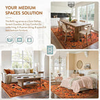 Moynesa Washable 8x10 Area Rugs for Living Room Bedroom Dining Room, Bohemian Scandinavian Modern Country Aesthetic Floral Bird Medallion Carpet, Fall Home Decor Open Floor Areas Protection Non-Slip