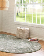 Unique Loom Isabella Collection Area Rug - Adjani (4' 1" x 6' 1" Oval, Green/ Ivory)