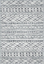 KUTA Washable Rugs 9x12 Grey, Moroccan Boho Large Area Rug Non-Slip, Ultra Soft Geometric Tribal Traditional Farmhouse Carpet for Living Room Dining Room Bedroom Dorm Office Home Decor