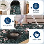 GarveeHome Washable Floral Area Rug 5x7 for Living Room Non Slip Bedroom Rug Soft Stain Resistant Large Dining Room Throw Carpet Low Pile Black Bow Rugs Butterfly Flower Carpet for Nursery Entry, 5x7