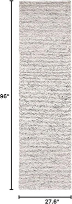 SAFAVIEH Natura Collection Runner Rug - 2'3" x 8', Light Grey & Ivory, Handmade Wool Blend, Textured Design, Ideal for Hallway, Bedroom, Foyer (NAT620G)