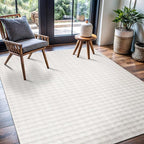 CAMILSON Modern White Non Slip Rug 8x10 Ultra Soft High Pile Area Rugs Non Skid Rubber Backing Durable & Easy to Clean Carpet for Living Room Bedroom Kids Room Indoor Use 8 x 10 White