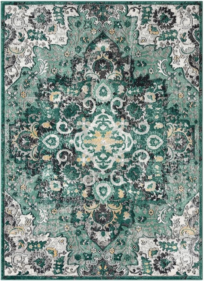 LUXE WEAVERS Moroccan Green 5x7 Medallion Area Rug for Living Rooms