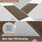 BEQHAUSE Dirt Trapper Door Mat 24" x 36", Non-Slip Washable Doormats Entrance Mat, Dirt Resistant and Absorbent Welcome Mat, Low Profile Floor Mats for Front Back Door and Entryway, Brown