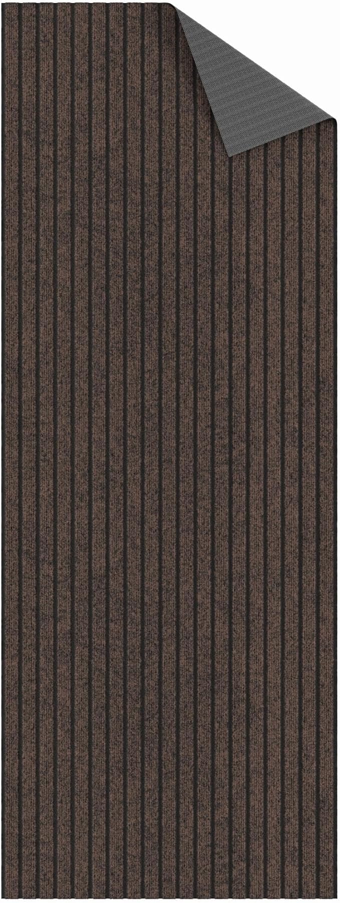 Ottomanson 2'7" x 15' Hallway Runner with Scraper Pile - Extra Durable Non-Slip Rug Mat for Indoor & Outdoor Use - Ideal for Kitchen, Entryway & Garage - High-Traffic Carpet, Brown