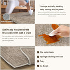 HUGEAR Washable Hallway 2x8 Runner Rugs Retro Brown Vintage Distressed Non Slip Stain Resistant Low Pile Neutral Throw Carpet for Bedside Kitchen Entryway Home Decor