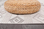 CAMILSON Micro Loop Rug 5x7 Modern Luxury Geometric Moroccan Diamond Area Rugs Soft High and Low Pile Stain Resistant Easy-Cleaning Non-Shedding for Living Room Office Indoor Carpet (5 x 7 White-Gray)