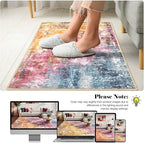 Washable Abstract Rug, 2x3 Small Modern Area Rugs with Non-Slip Rubber Backed for Kitchen, Thin but Soft Throw Carpet Bedroom Entryway Front Door Decor, Galaxy