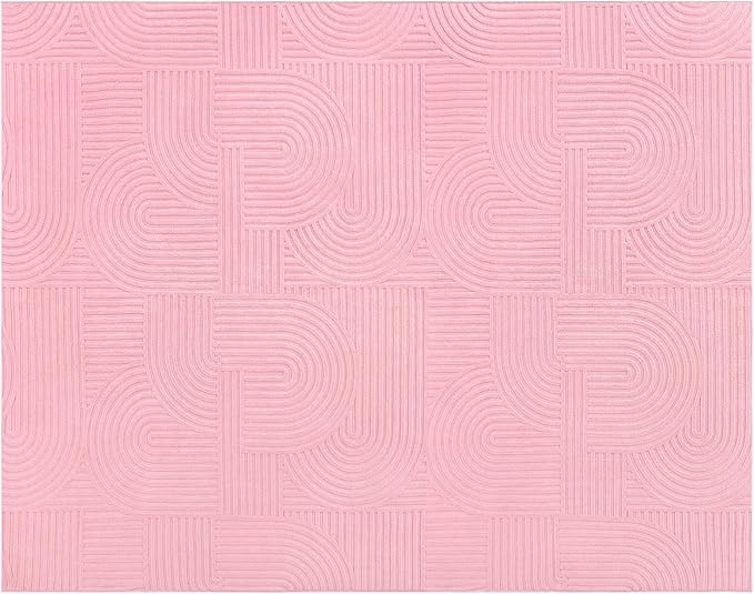 Pauwer 8x10 Washable Area Rugs for Living Room Modern Pink Solid Color Soft Fluffy Rugs for Bedroom Non Slip Boho Accent Indoor Mat Floor Carpet Cover for Kids Room Dining Room Kitchen Office, Pink