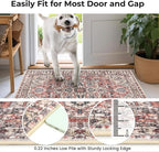 KOZYFLY Runners for Hallways 3x12 Ft Extra Long Washable Faux Wool Thin Hallway Rug Boho Runner Carpet Printed Entryway Rug for Bedroom Stairs Kitchen Living Room Hall, Terracotta/Beige