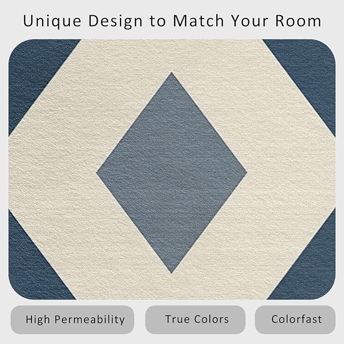 Geometric Rug, Washable 4x5 Rug for Living Room, Modern Abstract Patterned Indoor Carpet, Geometric Decor for Home, Bedroom, Soft Non Slip Thin Design FER95