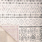 Rugshop Geometric Boho Large Area Rug – Gray Tribal Pattern, Perfect for Living Room, Bedroom, Dining Room, 7'10" x 10'