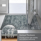 Morebes Washable Area Rugs 9x12 Living Room, Soft Black Rugs for Bedroom, Non Slip Distressed Boho Dining Room Floor Carpet for Indoor Home Office