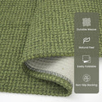 Braided Runner Rug 2x5 Ft Washable Runners for Hallways Non Slip Rubber Backed Kitchen Runners Cotton Entryway Runner Indoor, Woven Floor Carpet for Hall Kitchen Bedroom, Green