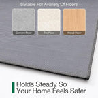 LUMI Door Mat Indoor Entrance 36"x60", Front Welcome Mat with Non-Slip Rubber Backing, Low Profile Dirt Trapper Inside Doormat for Entrance, Garage, Patio, Grey