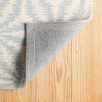 Dash & Albert Aster Sky Hand Micro Hooked Wool Rug, 6 X 9 Feet, Blue Geometric Pattern