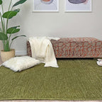 Alfa Rich 7x10 Green Washable Area Rugs for Living Room Bedroom Kitchen Cotton Decor Solid Rug