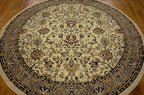 Unique Loom Sialk Hill Collection Area Rug - Washington (7' 10" Round Ivory/Black)