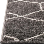 Unique Loom Trellis Frieze Collection Area Rug - Geometric (8' x 11', Dark Gray/ Ivory)