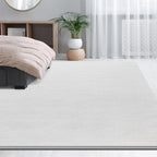 Large Area Rugs for Living Room Bedroom, 4x6 Feet White Rug, Minimalist Modern Shag Rug, Soft Thick Comfy Memory Foam Indoor Carpet, Non-Slip Washable Rug for Boys Girls Dorm Nursery Room Home Decor
