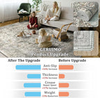 2x3 Machine Washable Area Rug for Entryway, Grey Rusty Boho Vintage Floral Rug Non-Slip Low Pile Soft Faux Wool Small Carpet, Kids and Pets Friendly for Bedroom Kitchen Hallway Bedside Home Decor Rug