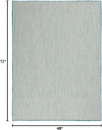 Nourison Home Courtyard Ivory Aqua 4' x 6' Area Rug - Easy Clean, Non Shedding, Bed Room, Living Room, Dining Room, Kitchen (4' x 6')