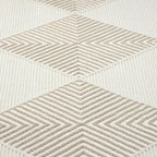 Abani Cream Area Rug for Living Room, Bedroom - Diamond Pattern - 4 x 6 - Durable & Easy to Clean