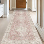 Washable Hallway Runner Rugs 2x8 Non-Slip Runner Rugs for Hallways Entrance Bedroom Runners Pink