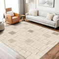 Geometric Rug, Washable 3x5 Rug for Living Room, Modern Abstract Patterned Indoor Carpet, Geometric Decor for Home, Bedroom, Soft Non Slip Thin Design FER54