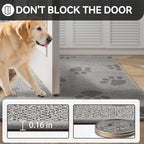 Door Mat Indoor Entrance 24"x35", 0.16" Thin Paw Print Low Pile Doormat, Non Slip Welcome Mat, Trap Dirt and Moisture, Easy Clean, Gray