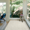Revival Rugs Ebb 3'11"x6'1" Machine Washable Area Rug for Kitchen Bedroom - 100% Recycled Oeko-TEX Certified, Medium Pile, Beige, Cream