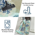 Tritard Coastal Runner Rug 2x6 Nautical Kitchen Hallway Rugs Beach Themed Non-Slip Indoor Floor Mat Machine Washable Rugs Carpet for Bathroom Living Room Bedroom Laundry Room Entryway, Navy