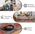 Moynesa Leopard 5x7 Area Rug, Boho Washable Living Room Rug, Non Slip Rugs for Bedroom, Ultra Thin Vintage Soft Stain Resistant Throw Floor Carpet for Office Dining Room, Rust