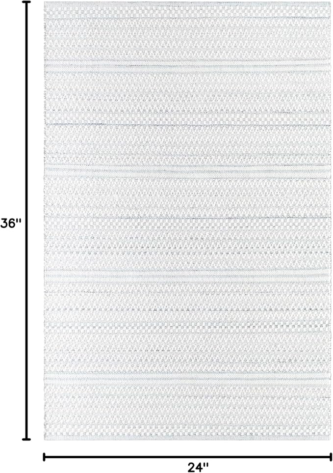 Mark&Day Wool Rugs, 2x3 Precious Solid and Border Cream/Charcoal Area Rug, Cream Grey Carpet for Living Room, Bedroom or Kitchen (2' x 3')