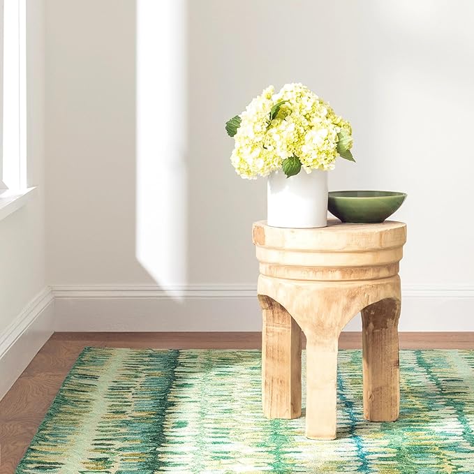 Dash and Albert Paint Chip Wool Area Rug - 3' x 5' Moss Graphic Hand Micro Hooked Accent Rug - Durable, High Traffic Areas Hallway, Living Room, Stairs