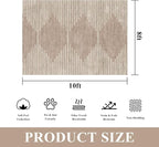 HelloTree Area Rug for Living Room 8x10 Washable Geometric Rug Stripe Farmhouse Bohemian Minimalistic Non Slip Non Shedding Ultra Thin Soft Rug for Bedroom Office DiningRoom Nursery-Pink&Khaki